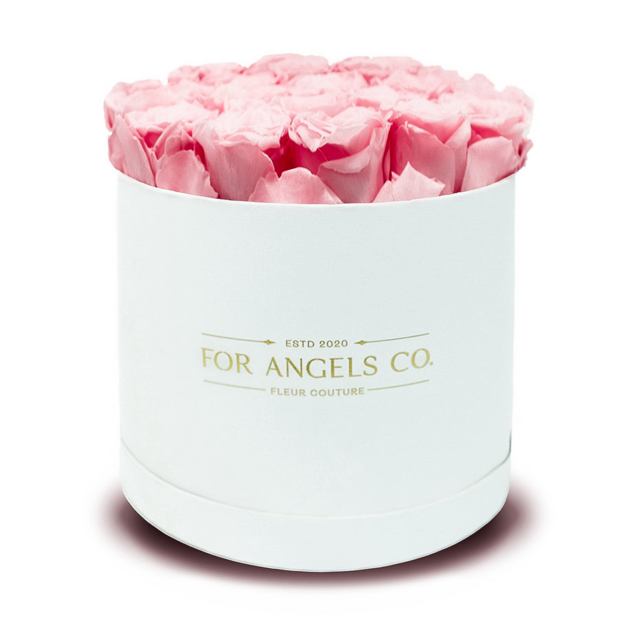 Classic Large White Box - Pink Roses