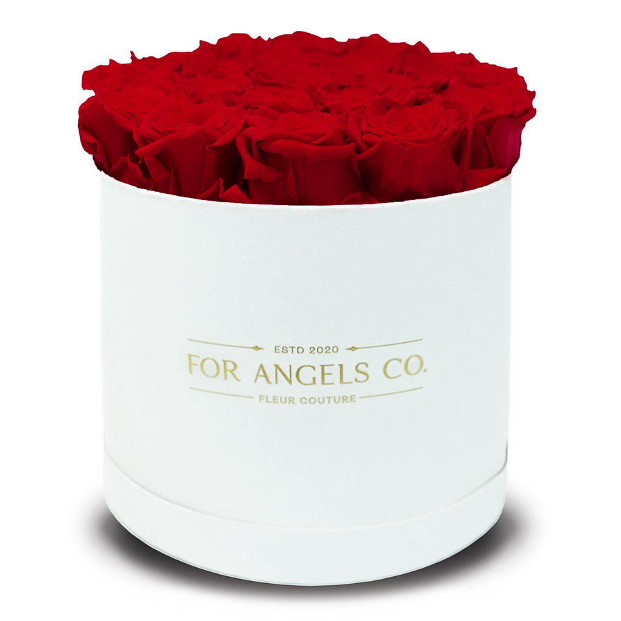 Classic Large White Box - Red Roses