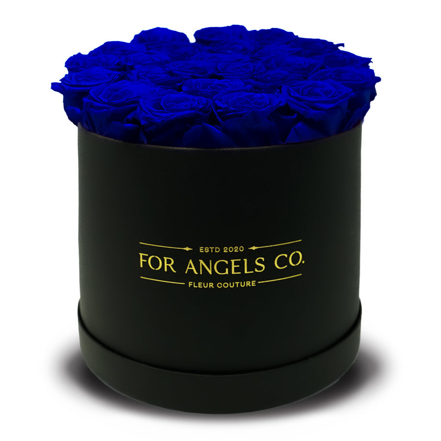 Classic Large Black Box - Royal Blue Roses