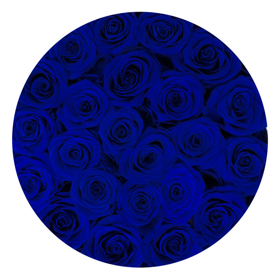 Classic Large Black Box - Royal Blue Roses
