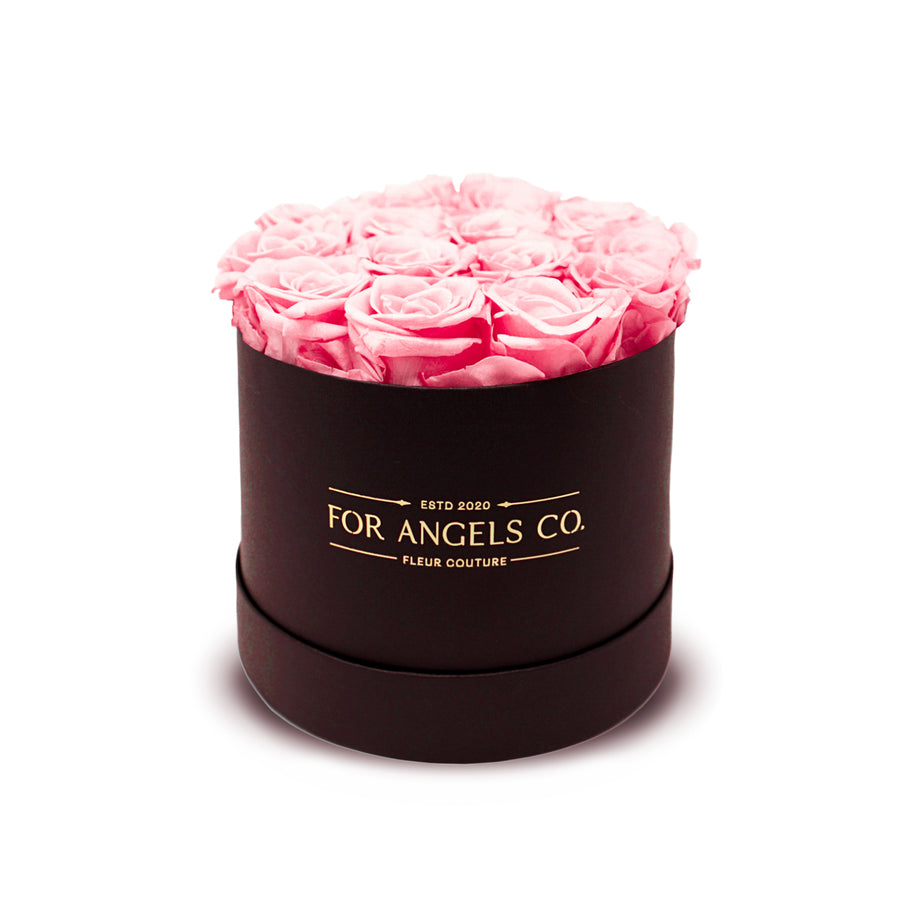 Classic Medium Black Box - Pink Roses