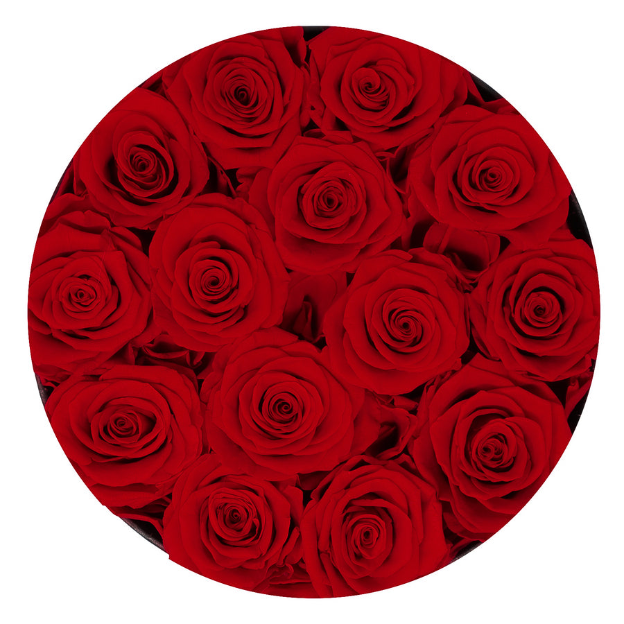 Classic Medium Black Box - Red Roses