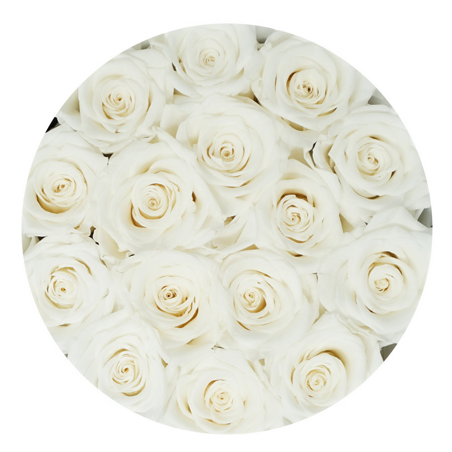 Classic Medium Black Box - White Roses