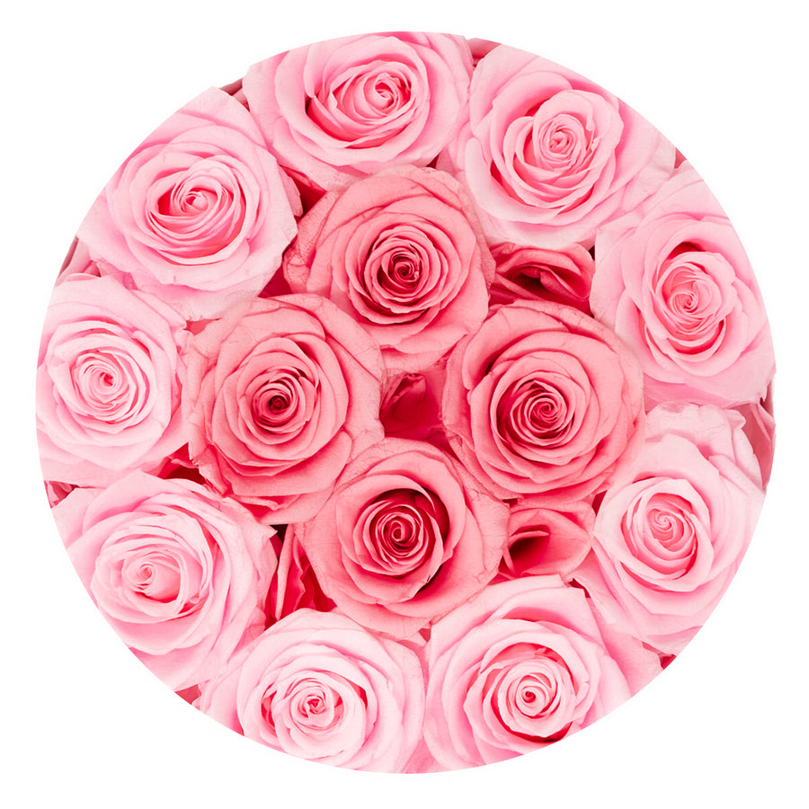 Classic Medium White Box - Mixed Pink Roses