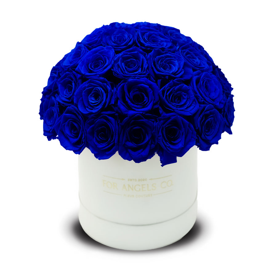 Angel Collection White Box - Royal Blue Roses