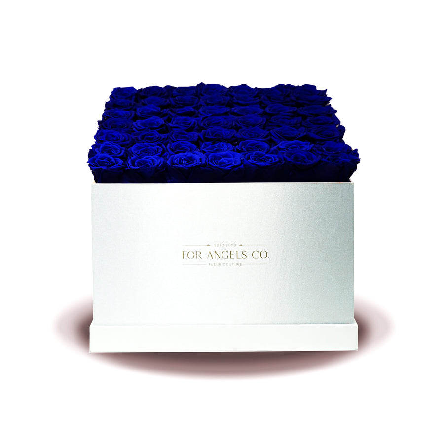 Heavenly Collection White Box - Royal Blue Roses