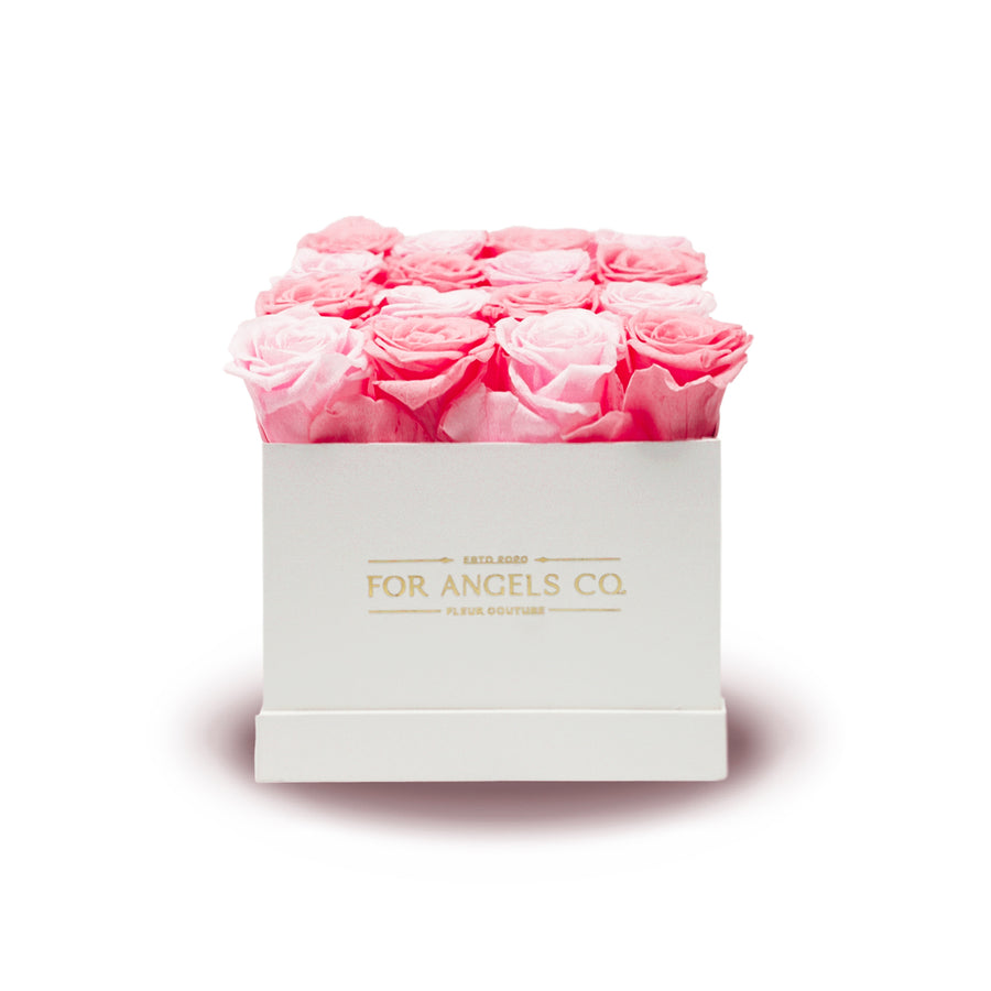 Forever Collection White Box - Mixed Pink Roses
