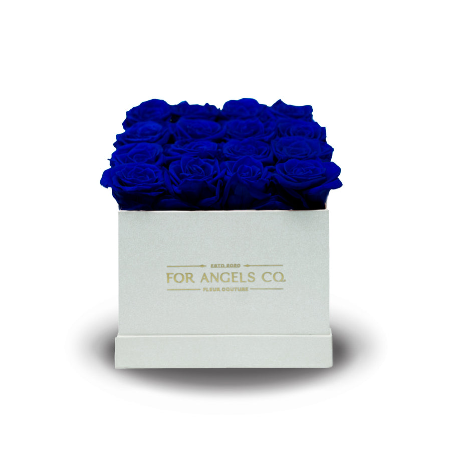Forever Collection White Box - Royal Blue Roses